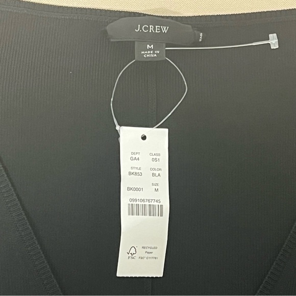 J.Crew Black Ruffle Hem Sweater Dress Long Sleeve Modern Minimalist Size M NWT - Picture 9 of 15